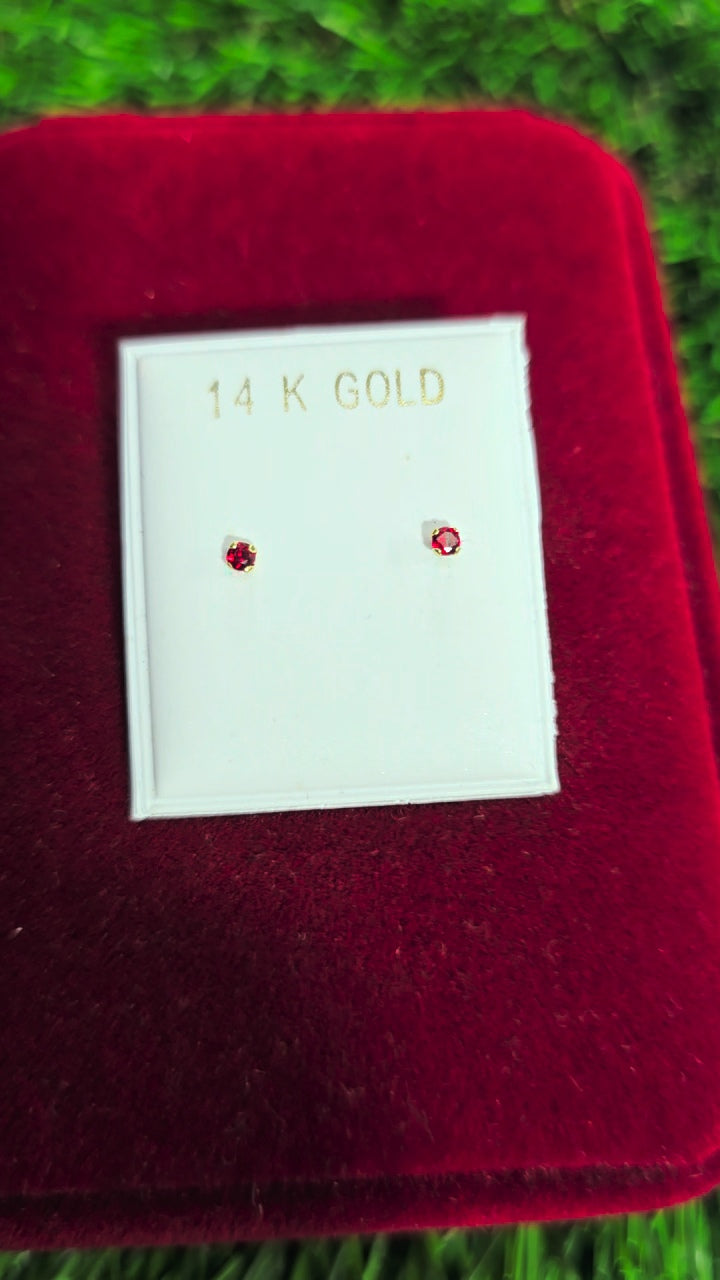 14KGOLD Zirconia Earrings 2mm