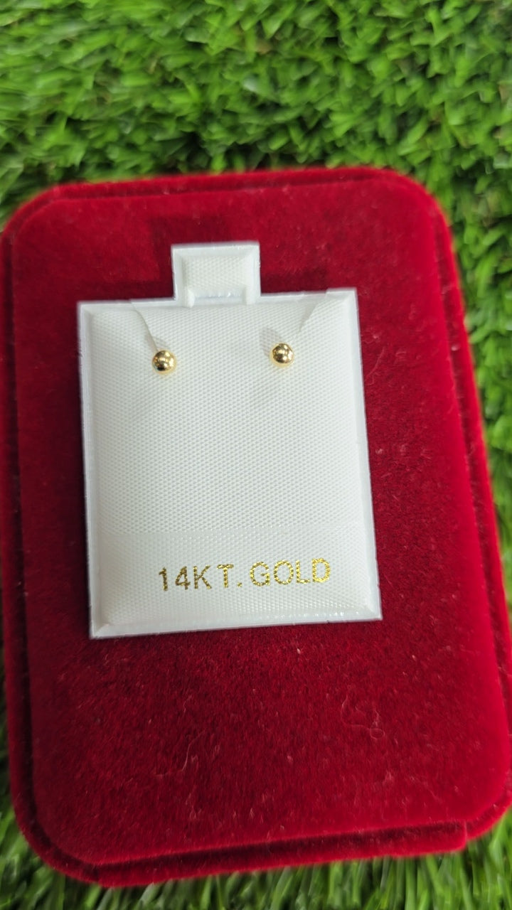 14K Stud Ball Earrings