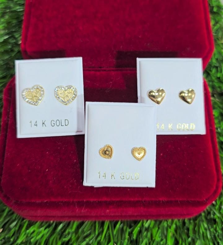 heart earrings 14k