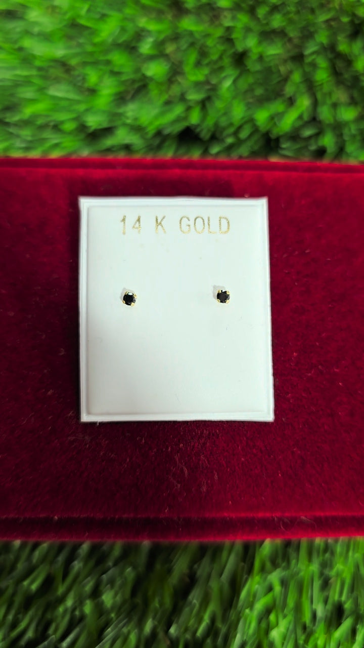 14KGOLD Zirconia Earrings 2mm