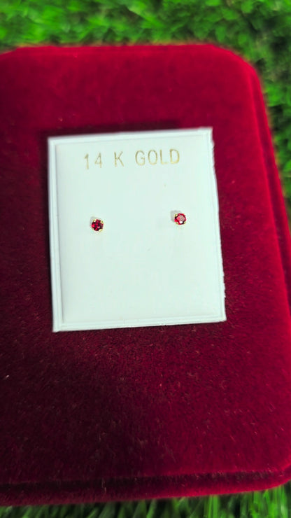 14KGOLD Zirconia Earrings 2mm
