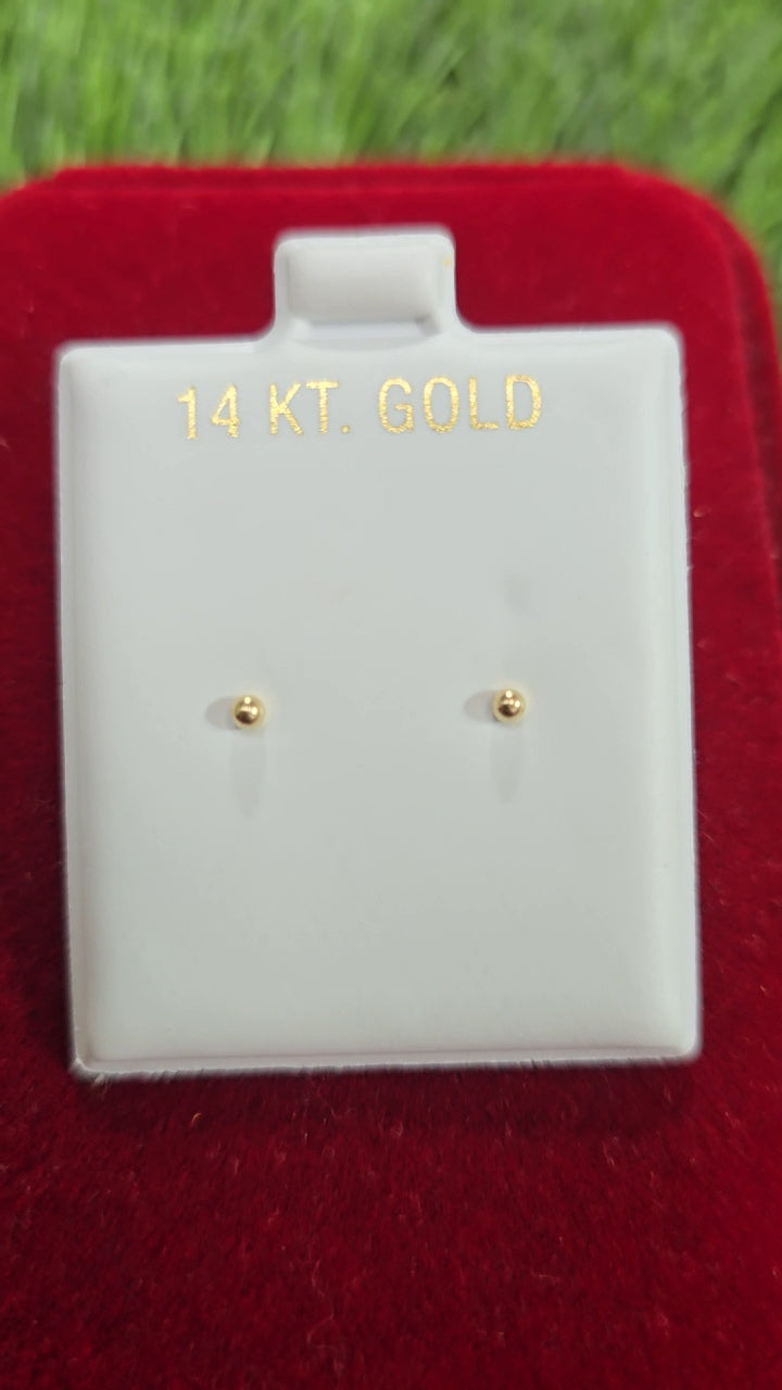 14K Stud Ball Earrings