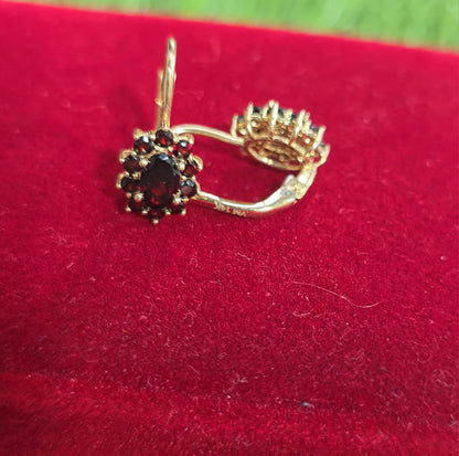 Oval Garnet Earrings 14k