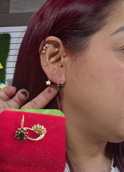Oval Garnet Earrings 14k
