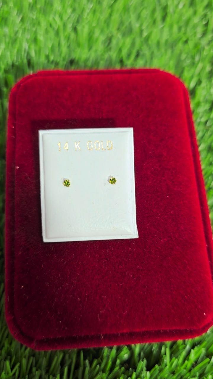 14KGOLD Zirconia Earrings 2mm