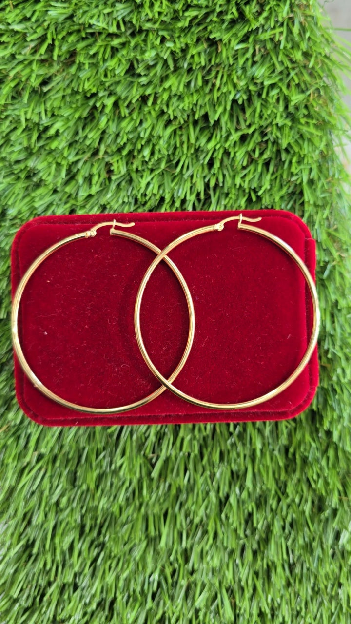 14K Hoop Earrings 2.5"