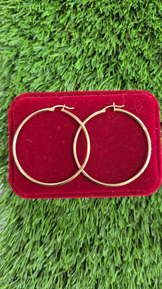 14K Hoop Earrings 2"
