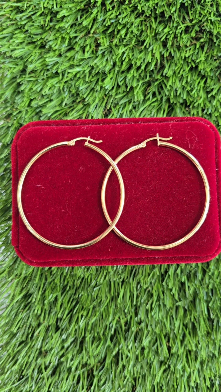 14K Hoop Earrings 2"