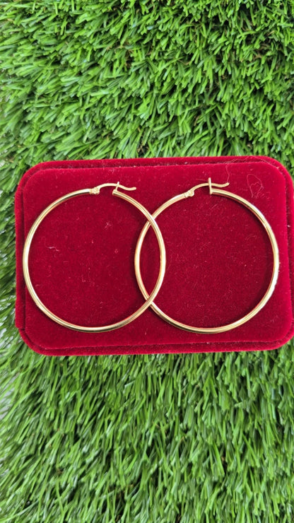 14K Hoop Earrings 2"