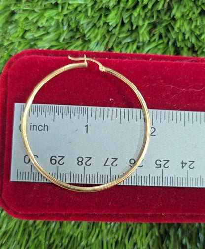 14K Hoop Earrings 2"