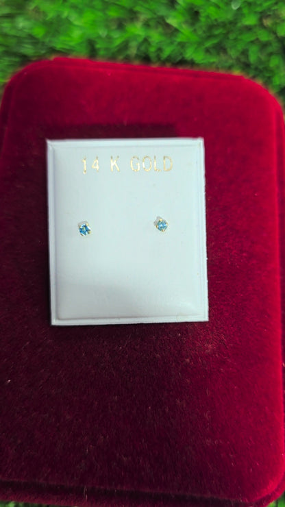 14KGOLD Zirconia Earrings 2mm