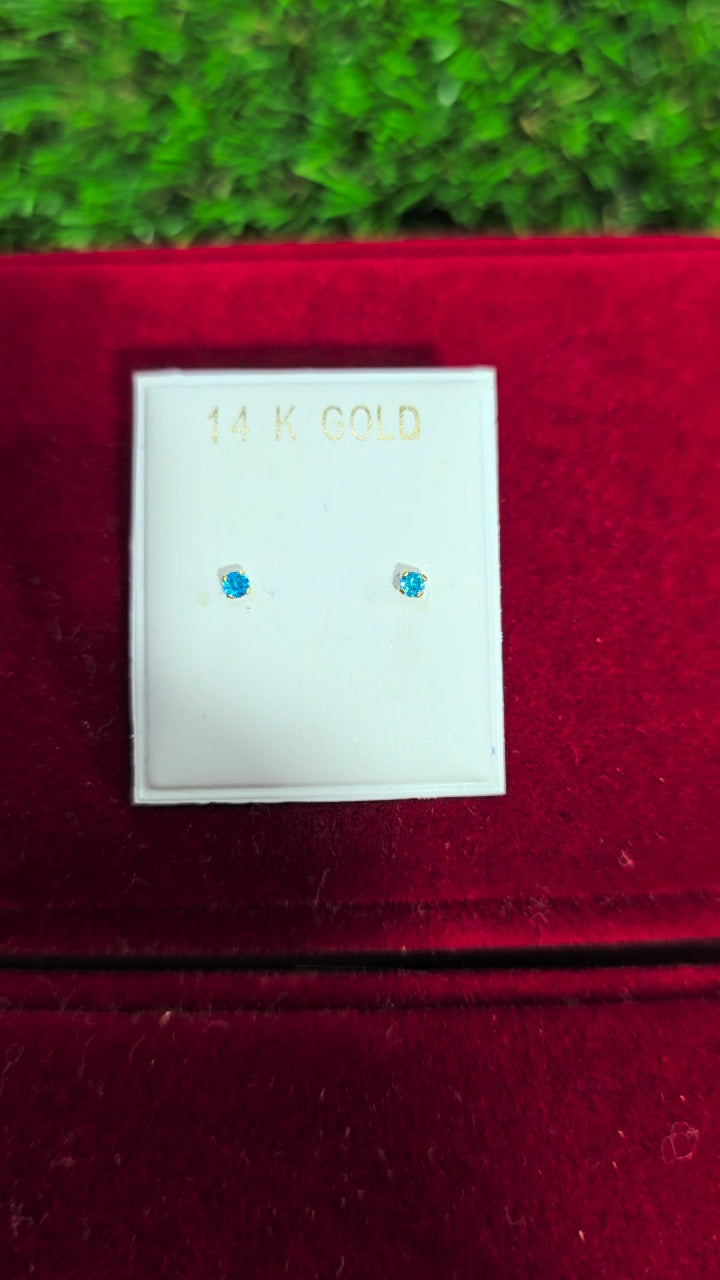 14KGOLD Zirconia Earrings 2mm
