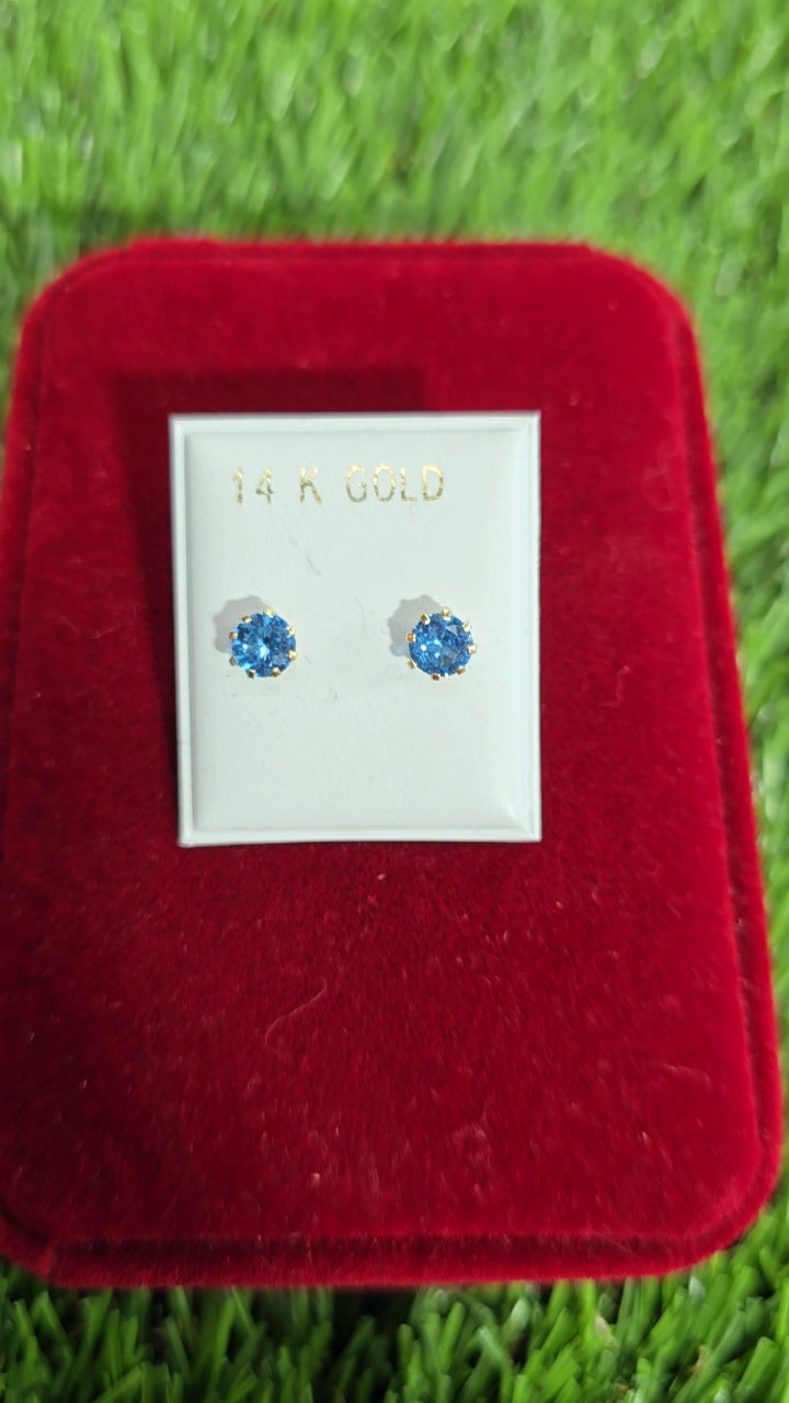 Zirconia Earrings 14k 5mm