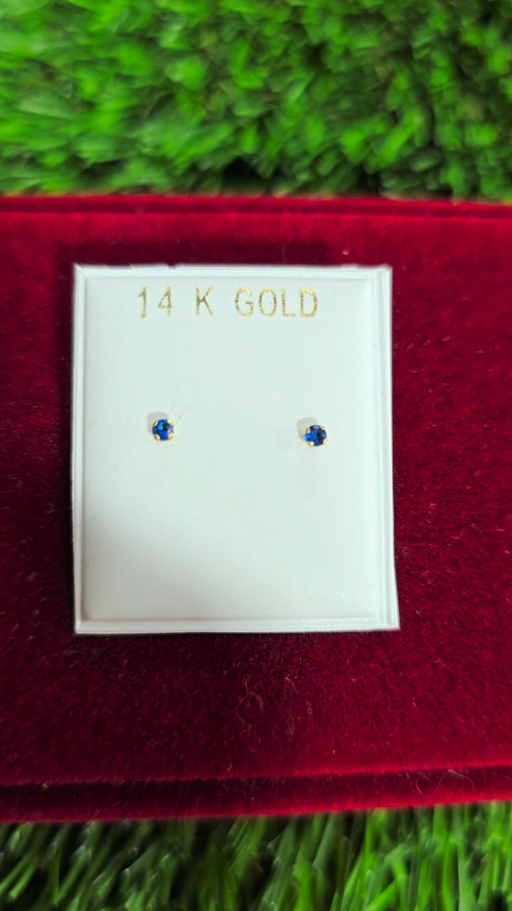 14KGOLD Zirconia Earrings 2mm