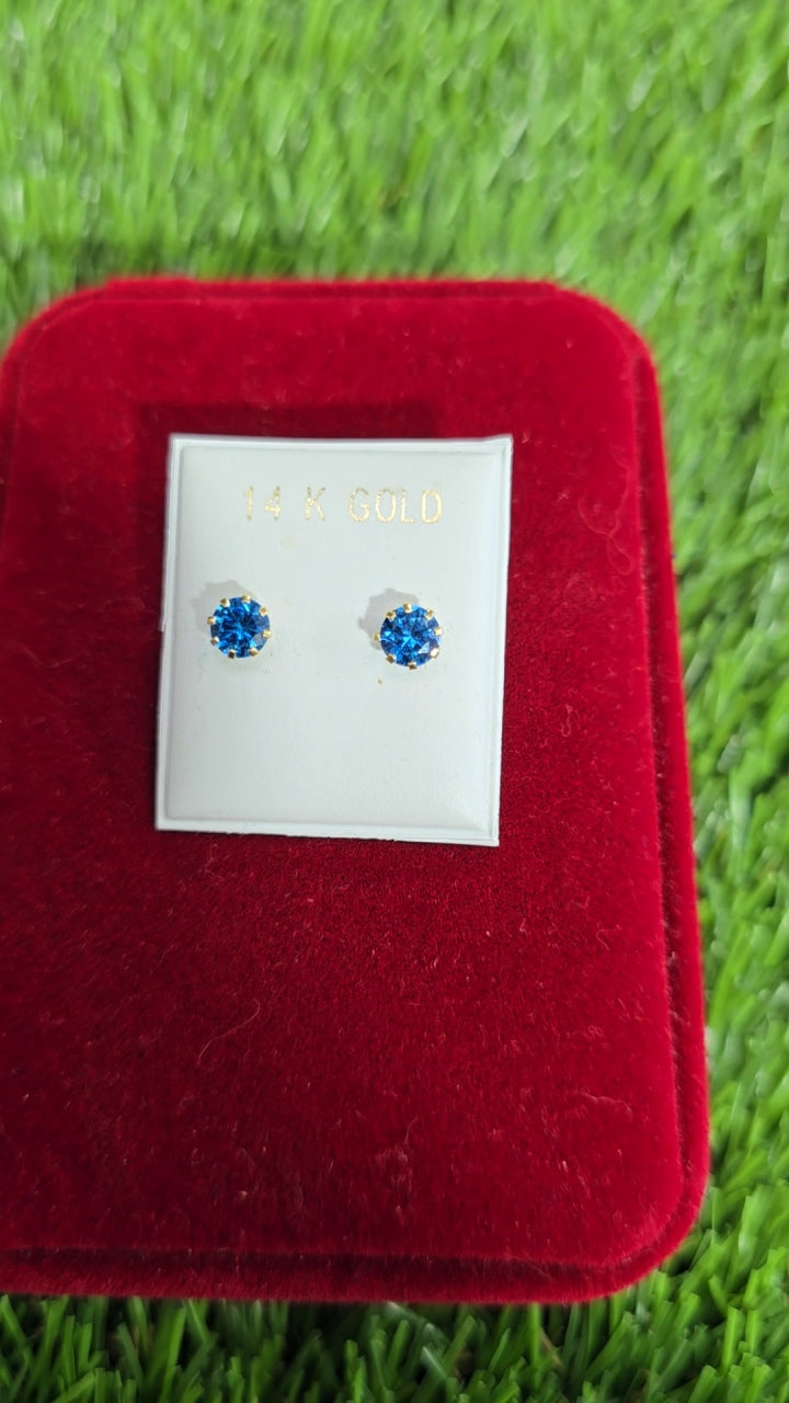 Zirconia Earrings 14k 5mm