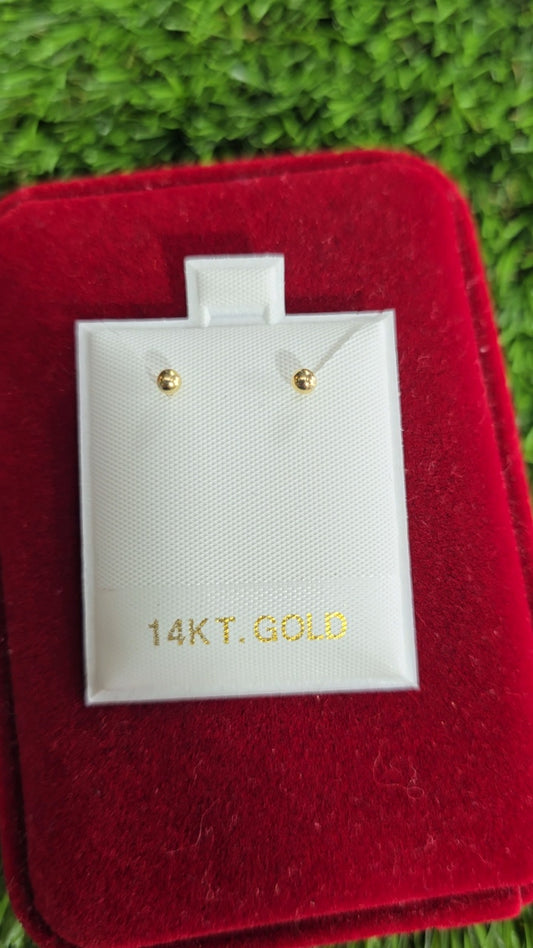14K Stud Ball Earrings