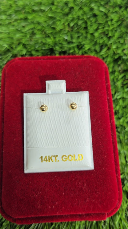 14K Stud Ball Earrings