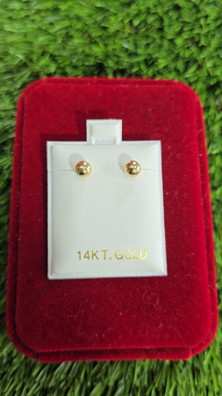 14K Stud Ball Earrings
