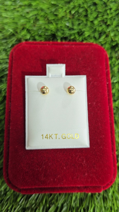 14K Stud Ball Earrings