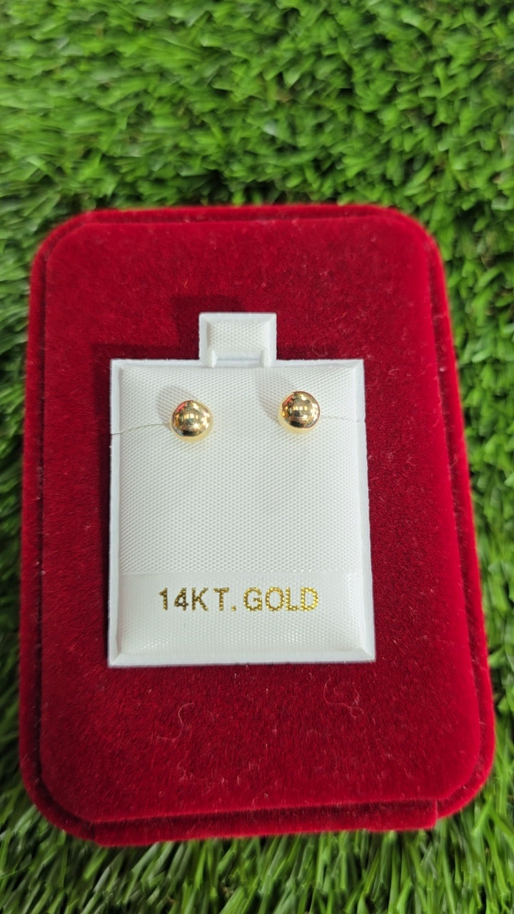 14K Stud Ball Earrings