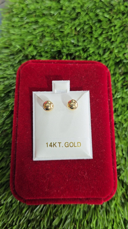 14K Stud Ball Earrings