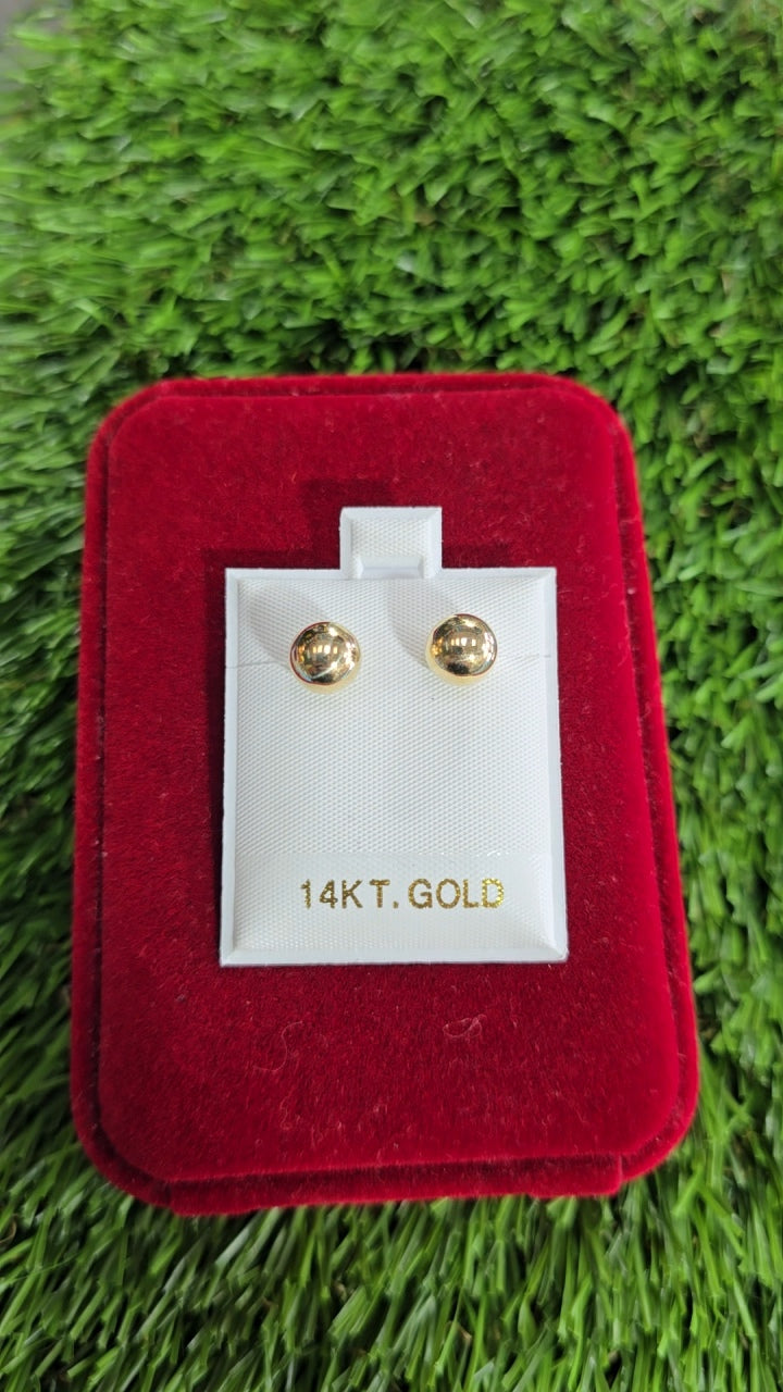 14K Stud Ball Earrings