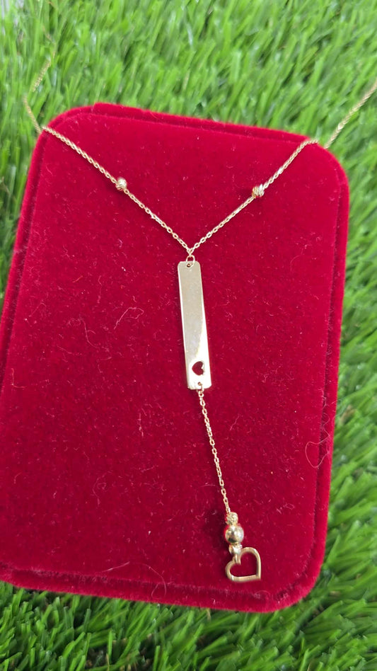 Long Heart Necklace 14k