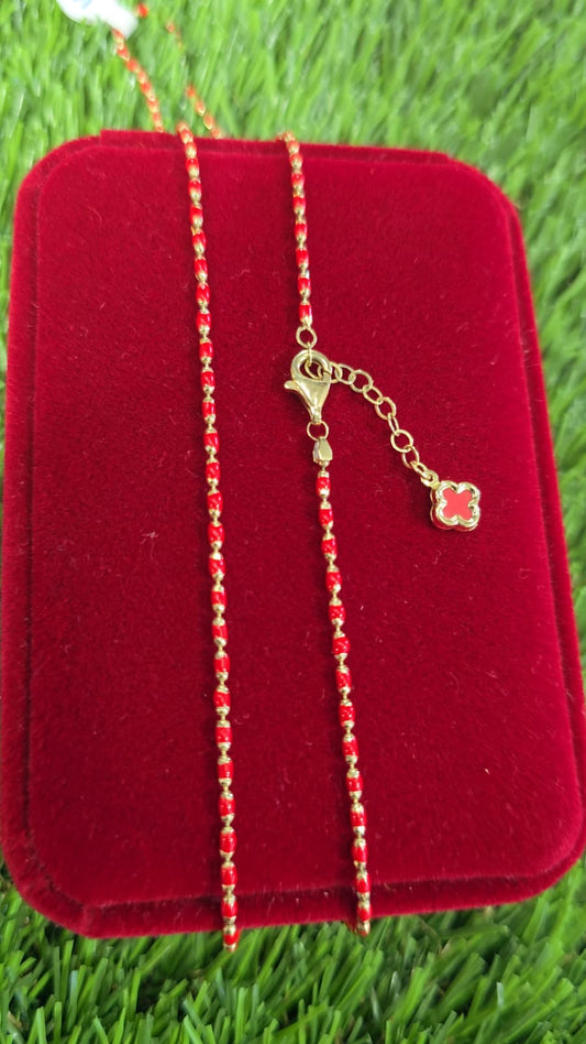 14K Gold Red Chain Necklace