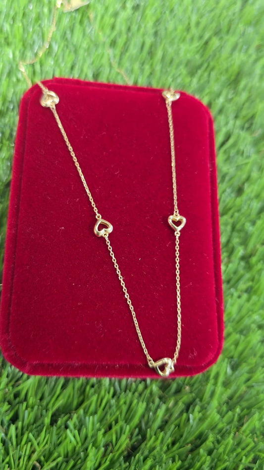 14K Hearts Chain Necklace