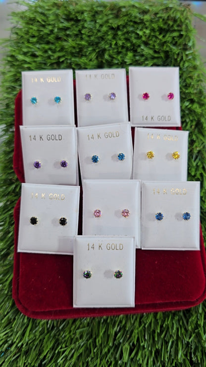 Zirconia Earrings 4mm