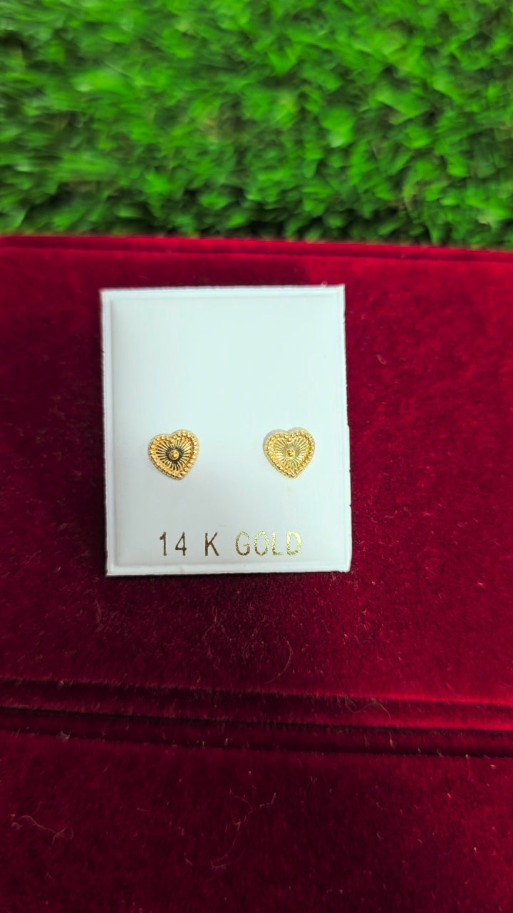 heart earrings 14k