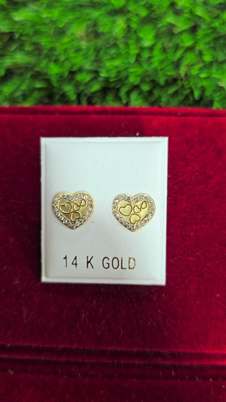 heart earrings 14k