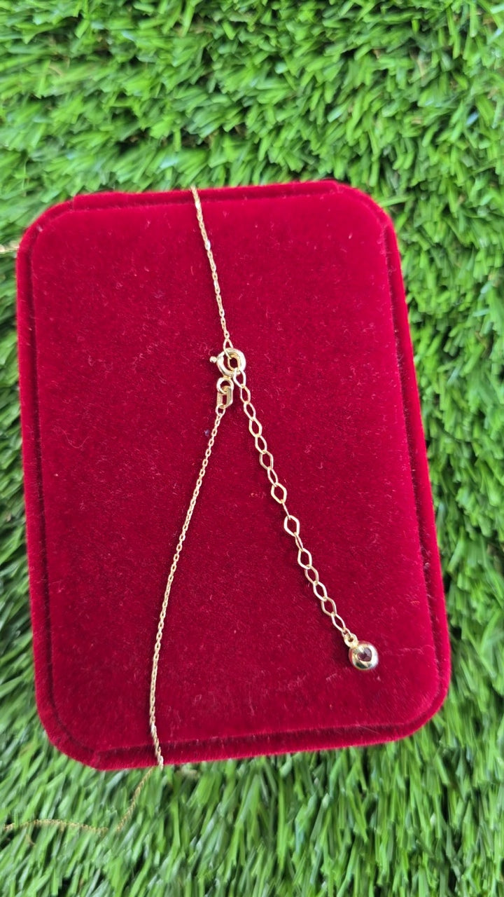 Long Heart Necklace 14k