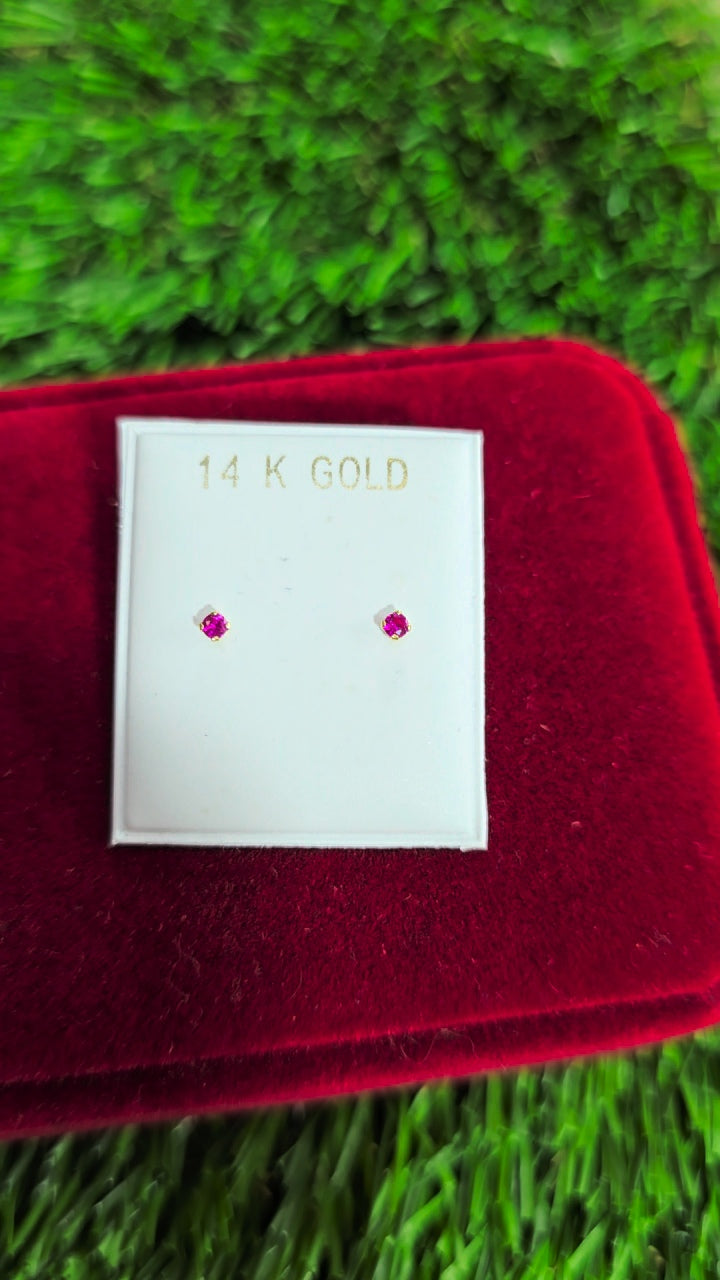 14KGOLD Zirconia Earrings 2mm