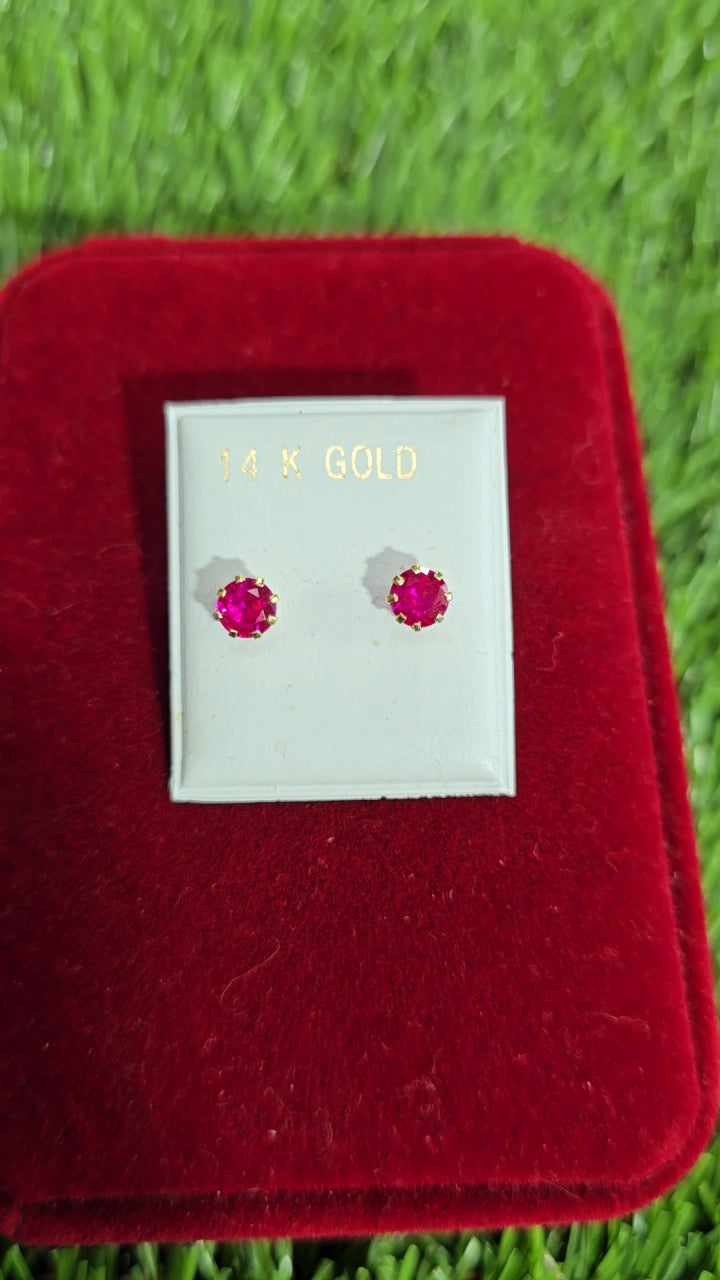 Zirconia Earrings 14k 5mm