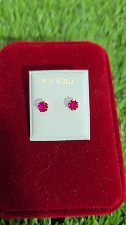 Zirconia Earrings 14k 5mm