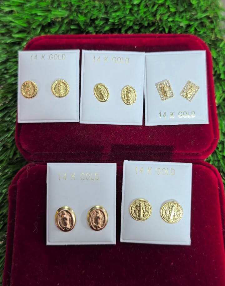 Religious earrings 14k