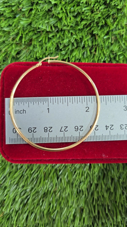 14K Hoop Earrings 2.5"