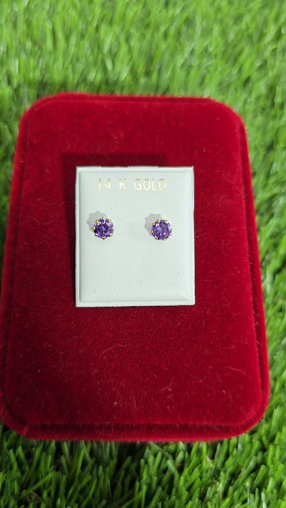Zirconia Earrings 14k 5mm