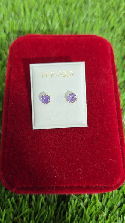 Zirconia Earrings 14k 5mm