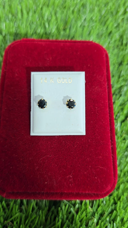 Zirconia Earrings 14k 5mm