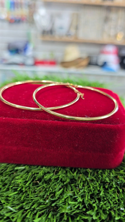 14K Hoop Earrings 2.5"