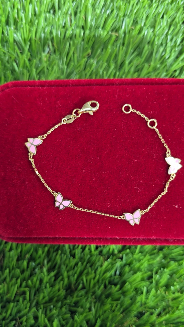 Butterfly bracelet 14k