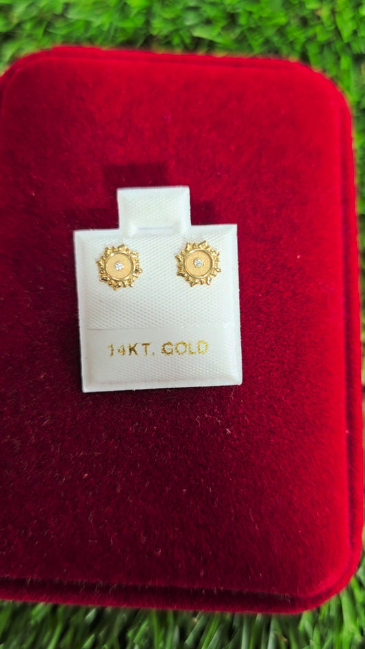 Stud Sun Earrings 14k