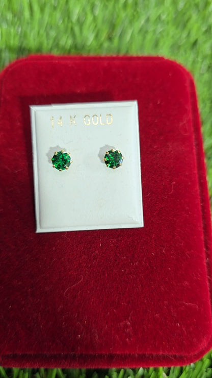 Zirconia Earrings 14k 5mm